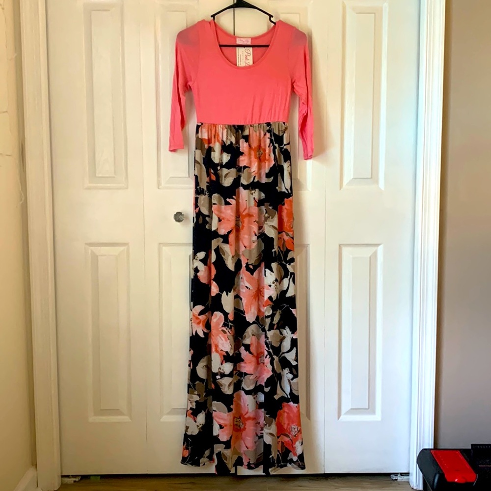 Pink Lily Boutique “What You’ve Been Missing” Floral Maxi Dress